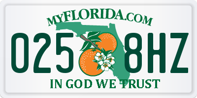 FL license plate 0258HZ
