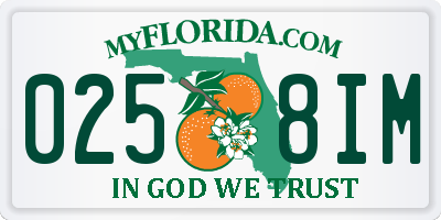 FL license plate 0258IM