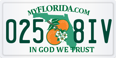 FL license plate 0258IV