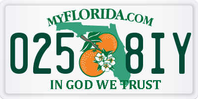 FL license plate 0258IY