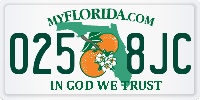 FL license plate 0258JC