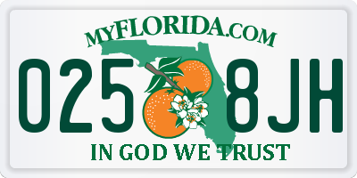 FL license plate 0258JH