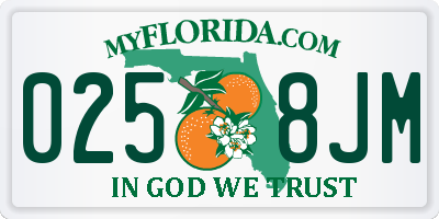 FL license plate 0258JM