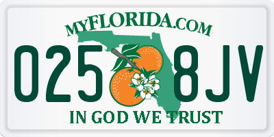 FL license plate 0258JV