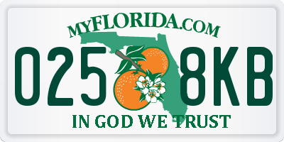 FL license plate 0258KB