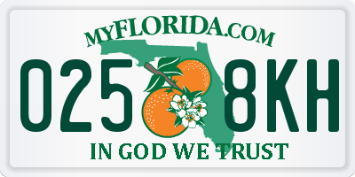 FL license plate 0258KH