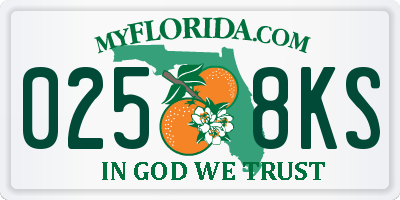 FL license plate 0258KS