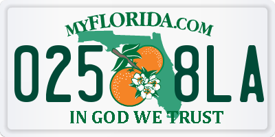 FL license plate 0258LA