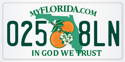 FL license plate 0258LN