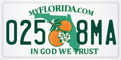 FL license plate 0258MA