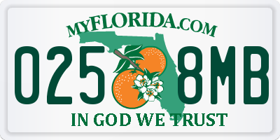 FL license plate 0258MB