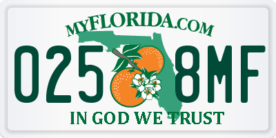 FL license plate 0258MF