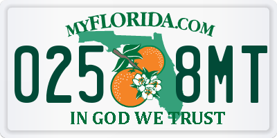 FL license plate 0258MT