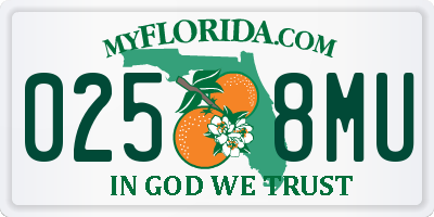 FL license plate 0258MU