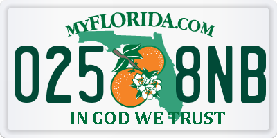 FL license plate 0258NB