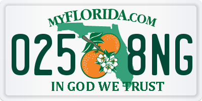 FL license plate 0258NG