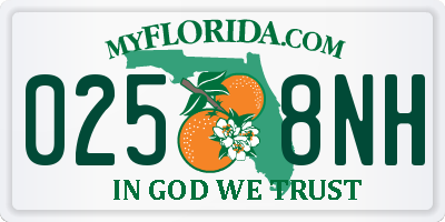 FL license plate 0258NH