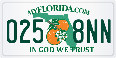 FL license plate 0258NN
