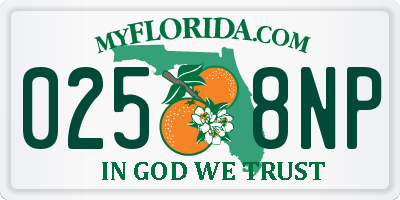 FL license plate 0258NP