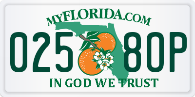 FL license plate 0258OP