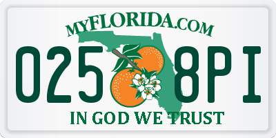 FL license plate 0258PI