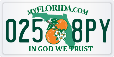 FL license plate 0258PY