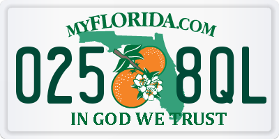 FL license plate 0258QL