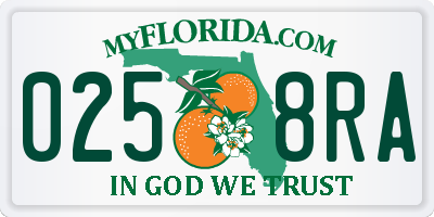 FL license plate 0258RA