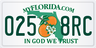 FL license plate 0258RC