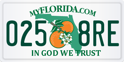 FL license plate 0258RE
