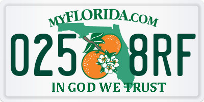 FL license plate 0258RF