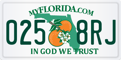 FL license plate 0258RJ