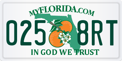 FL license plate 0258RT