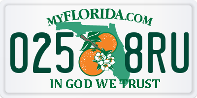 FL license plate 0258RU