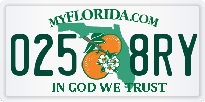 FL license plate 0258RY