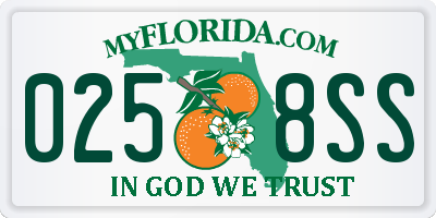 FL license plate 0258SS