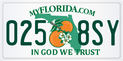 FL license plate 0258SY