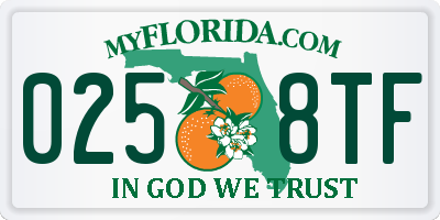 FL license plate 0258TF