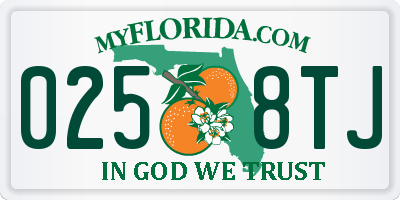 FL license plate 0258TJ