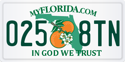 FL license plate 0258TN