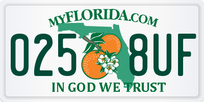 FL license plate 0258UF