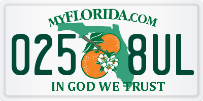 FL license plate 0258UL