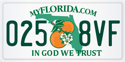 FL license plate 0258VF