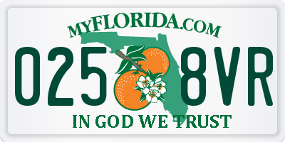FL license plate 0258VR