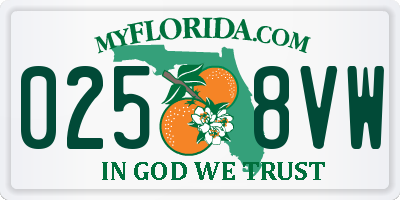 FL license plate 0258VW