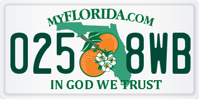 FL license plate 0258WB