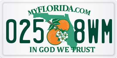 FL license plate 0258WM