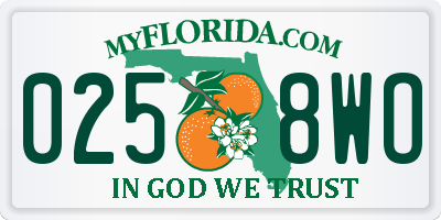 FL license plate 0258WO