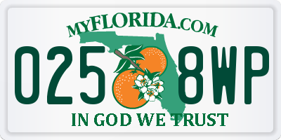FL license plate 0258WP