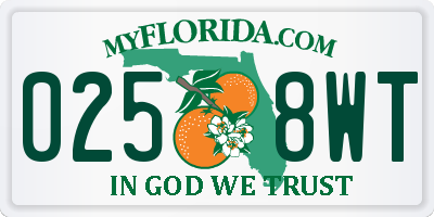 FL license plate 0258WT
